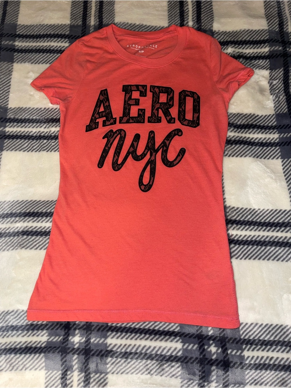 Aeropostale Coral AERO NYC Graphic Tee